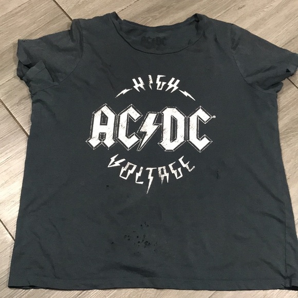 AC/DC High Voltage Distressed Gray Screen Print T-Shirt size XL - Picture 4 of 10